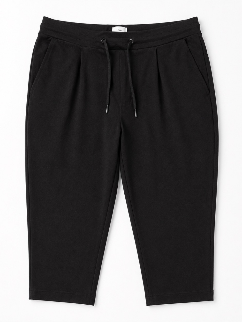 ICHI KatePA Black Pull-On Cropped Pants XXL | Drawstring Comfort Travel Office